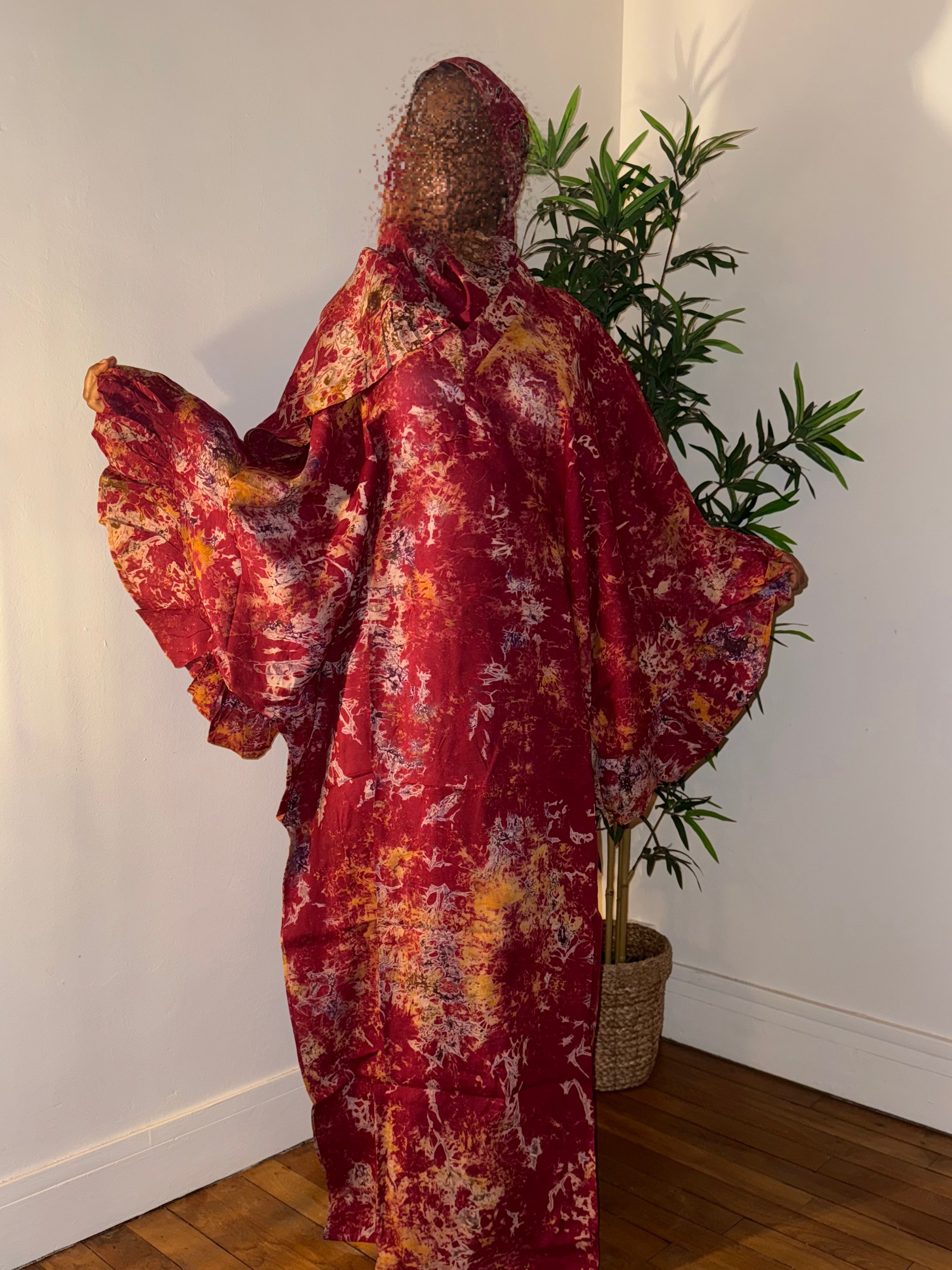 Robe dampe violet marron 1m70