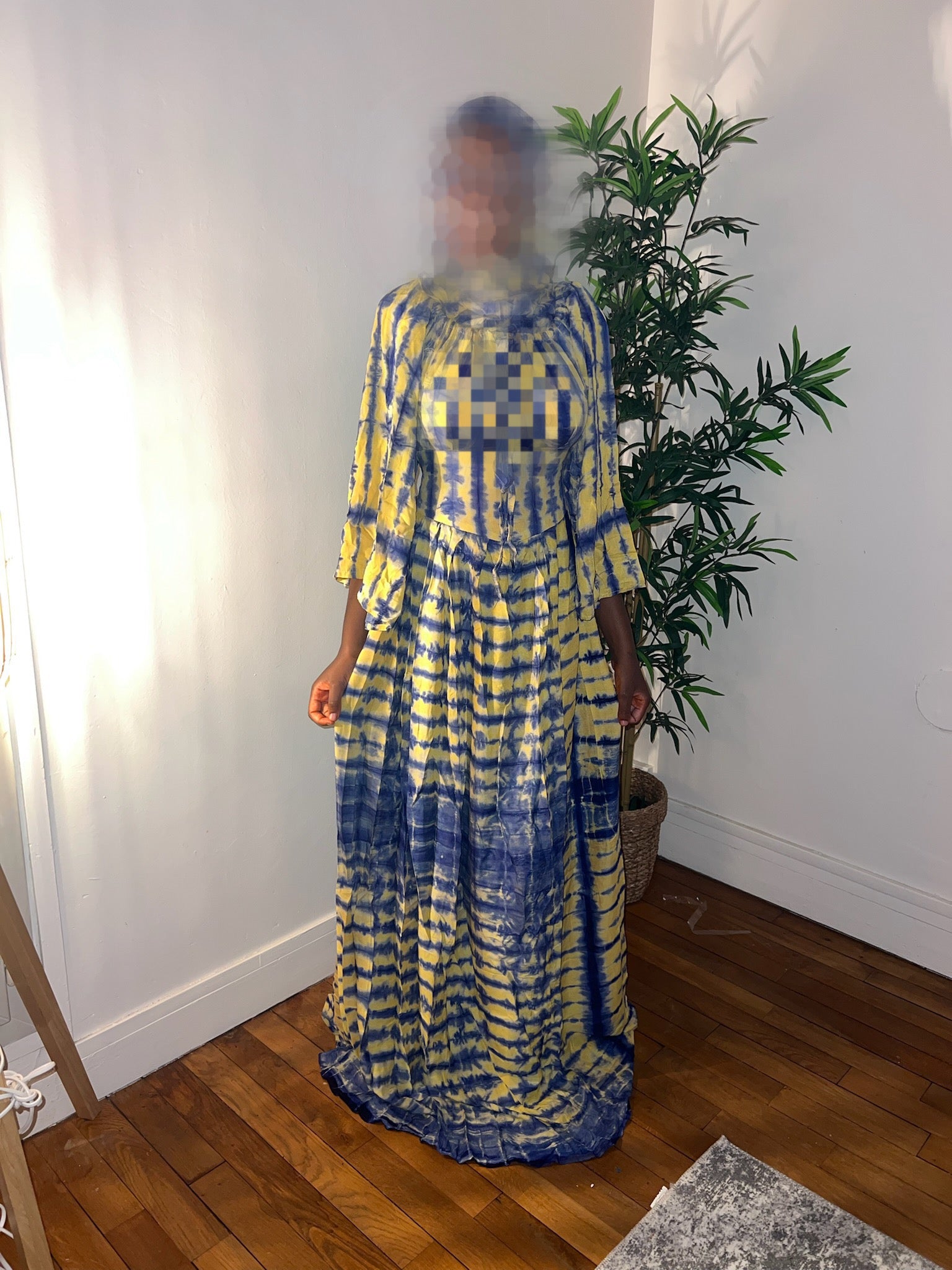 Robe corset jaune/bleu 1m85