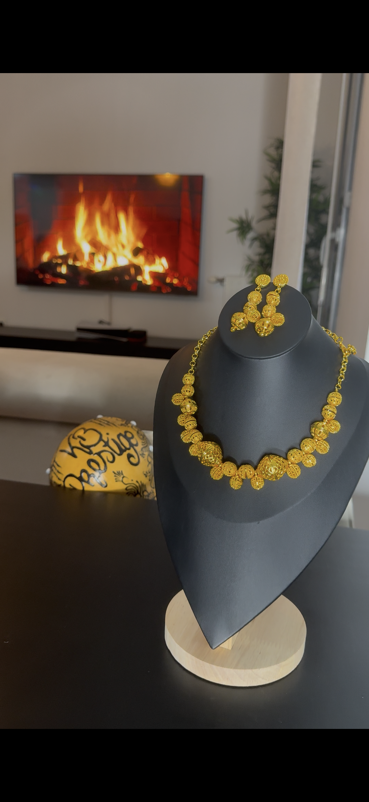 Parure imitation argent trempé