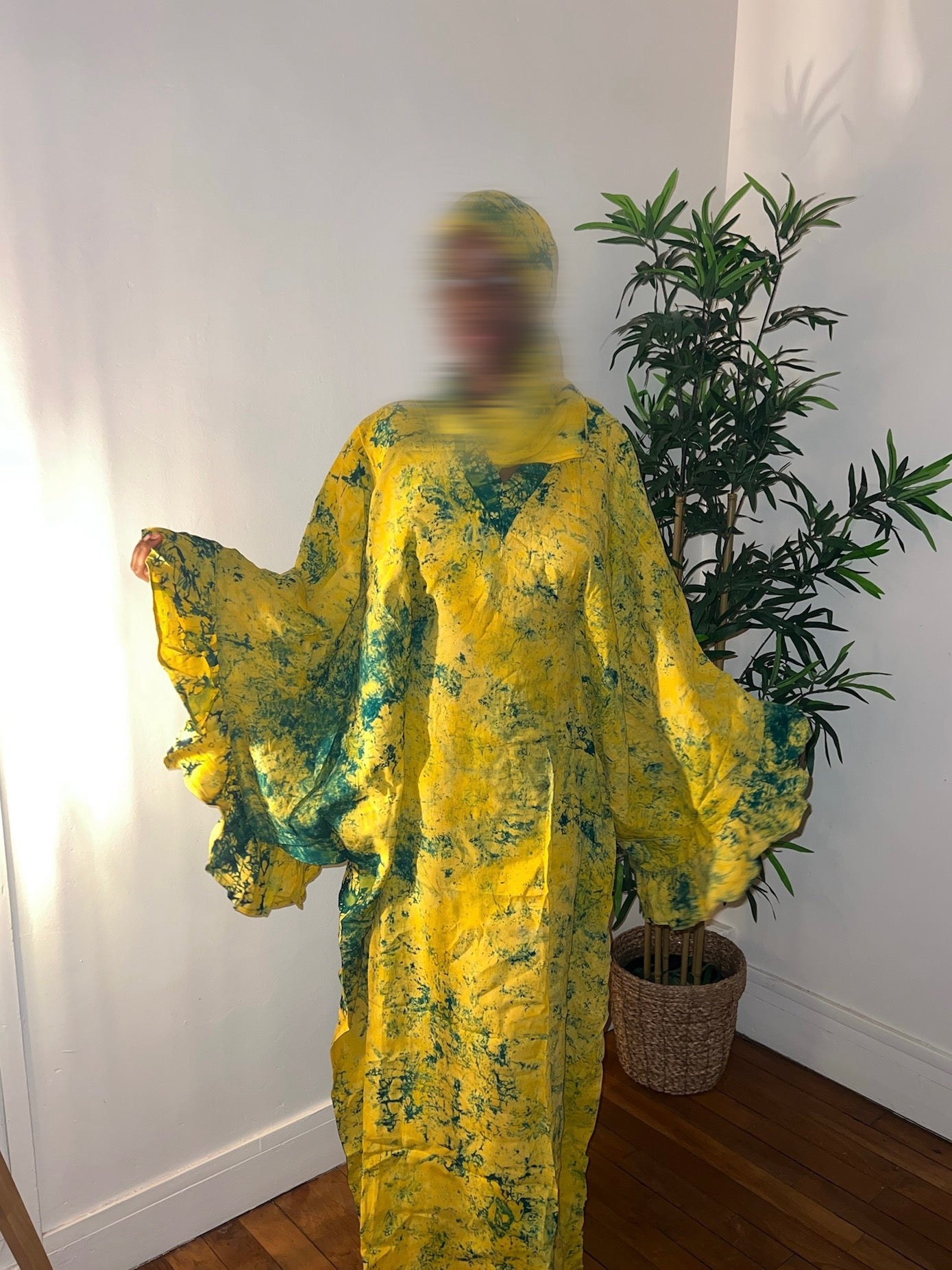 Robe dampe jaune/vert 1m65