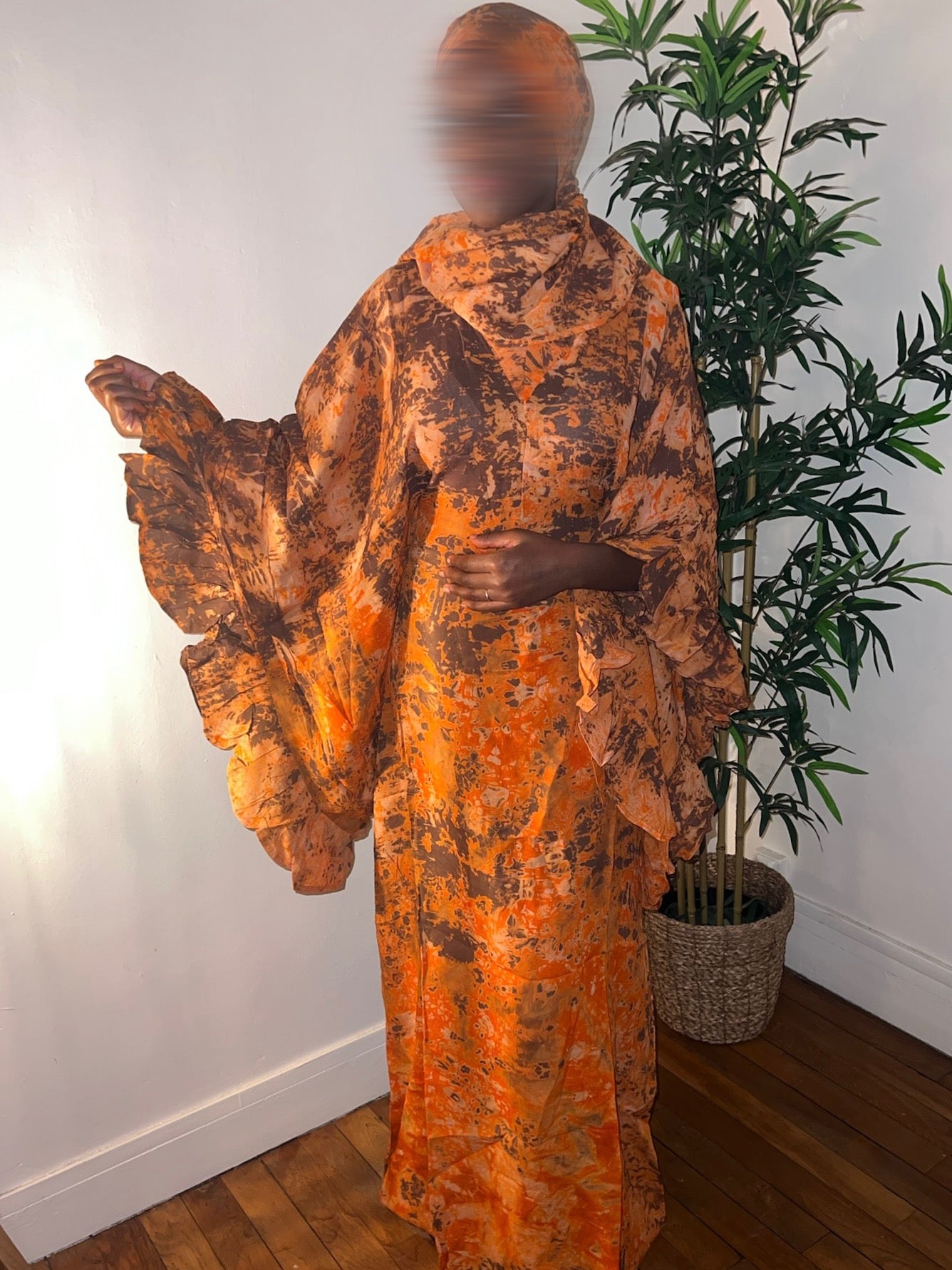 Robe dampe orange marron 1m75