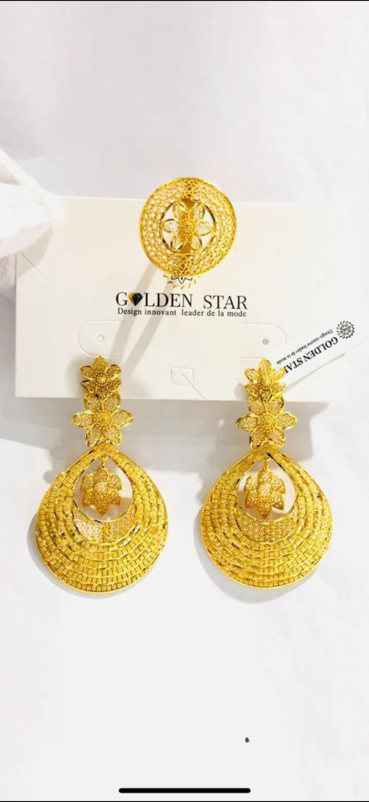 Boucles bague imitation or