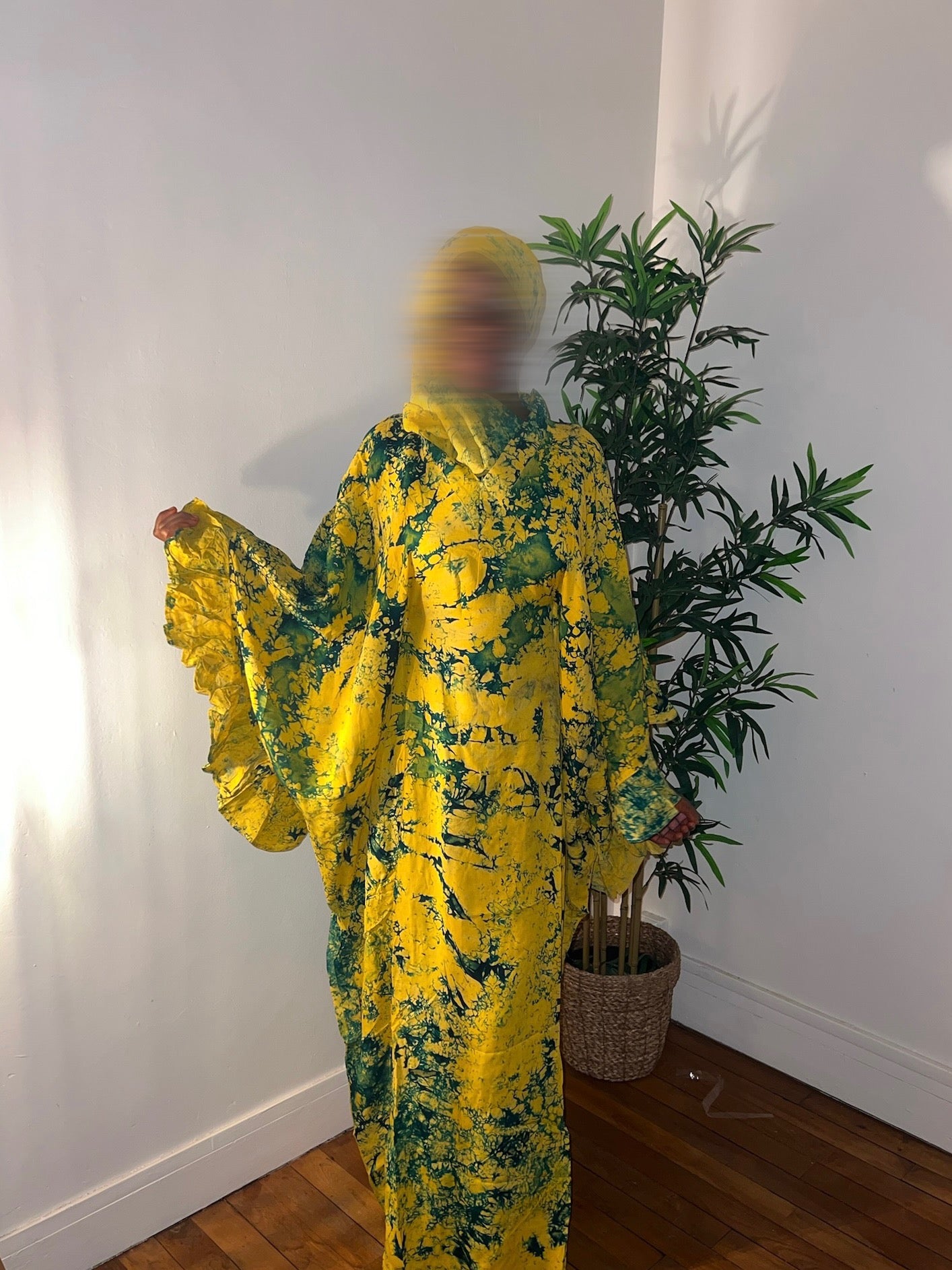 Robe dampe jaune/vert 1m65