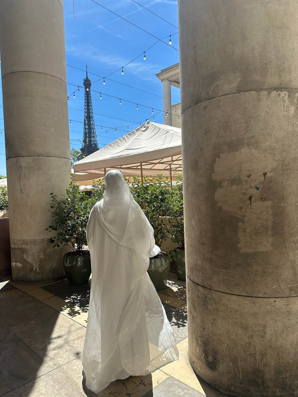 Abaya Organza Blanche