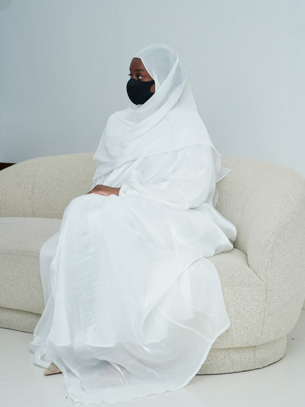 Abaya Organza Blanche