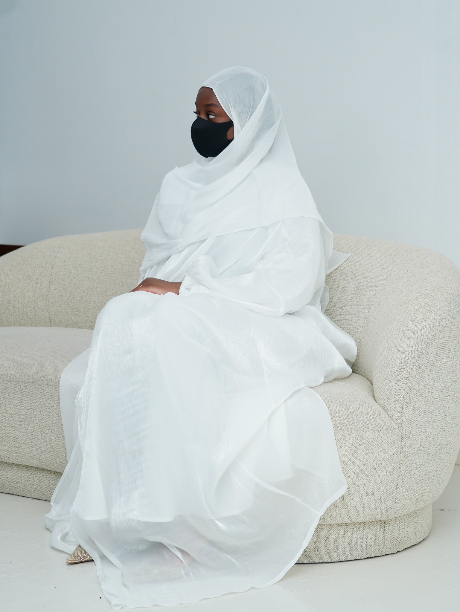 Abaya Organza Blanche