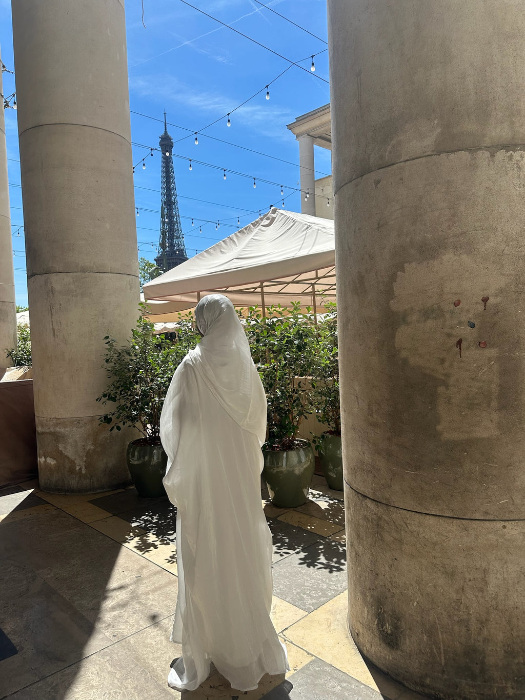 Abaya Organza Blanche