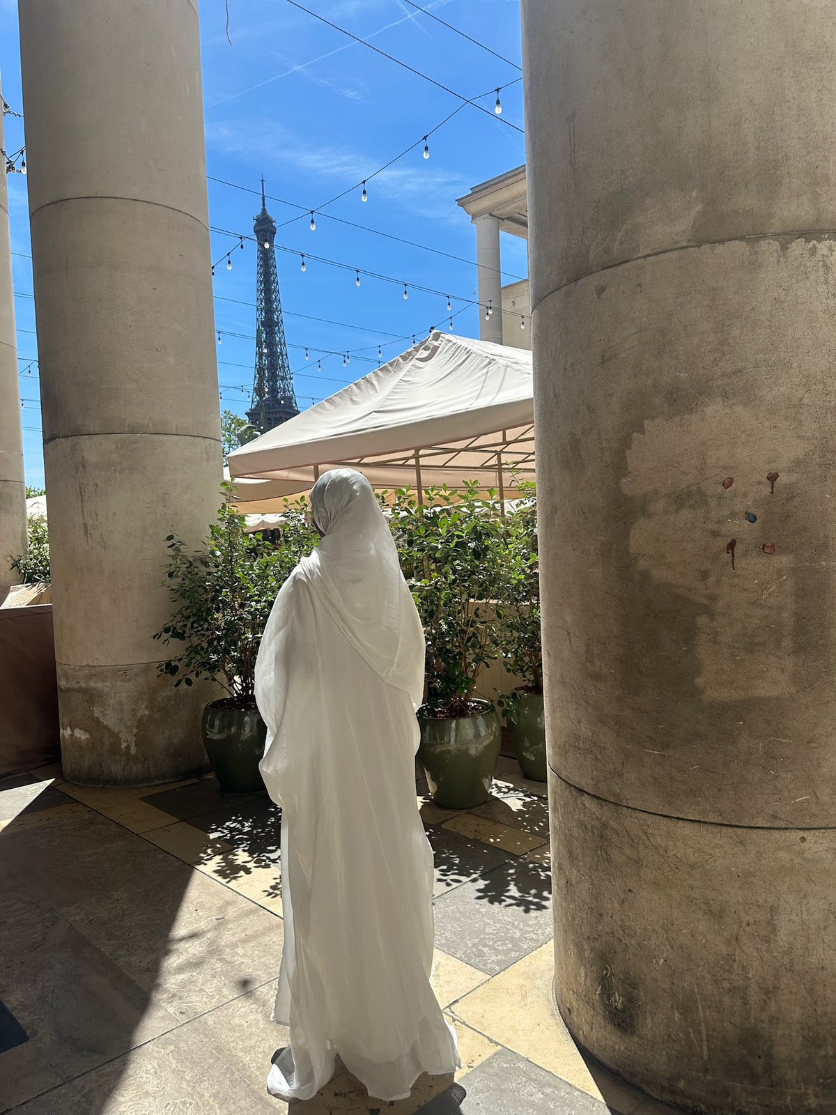 Abaya Organza Blanche