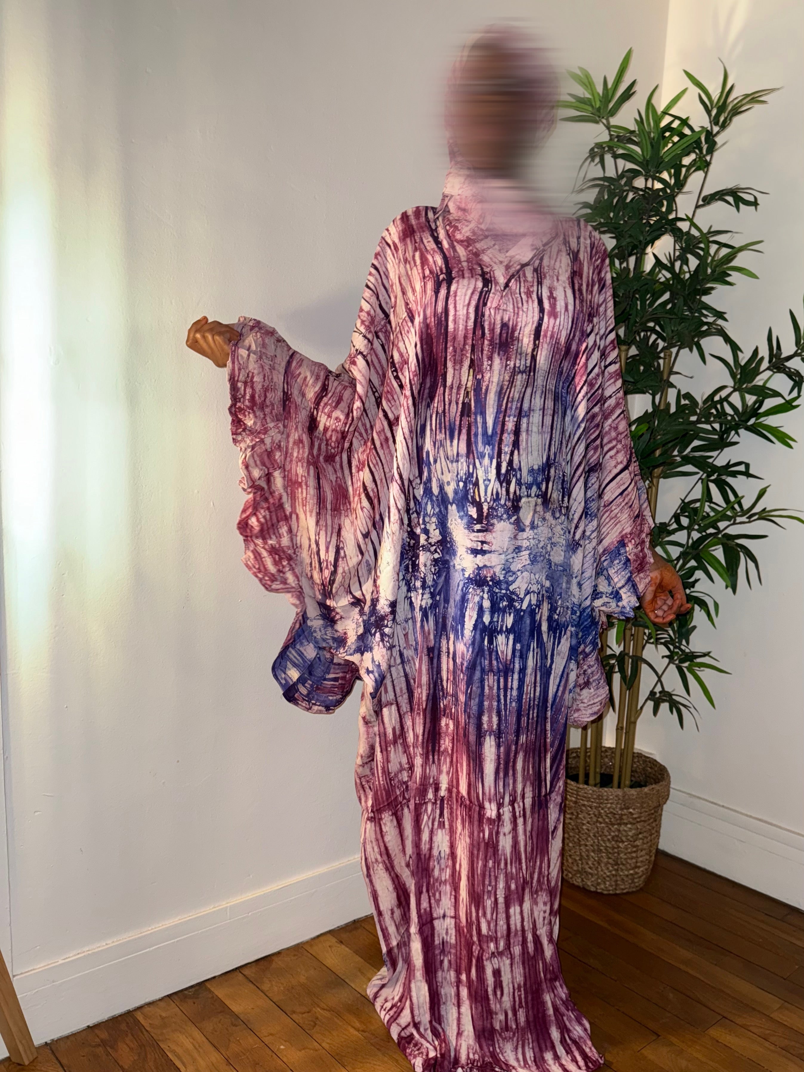 Robe dampe violet / bleu 1m75