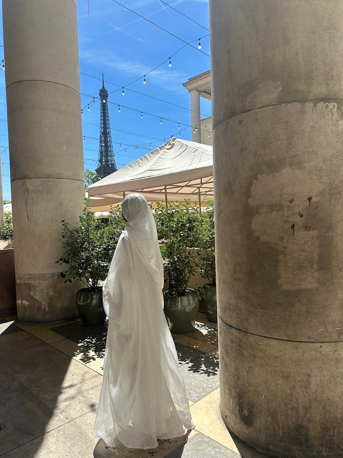 Abaya Organza Blanche