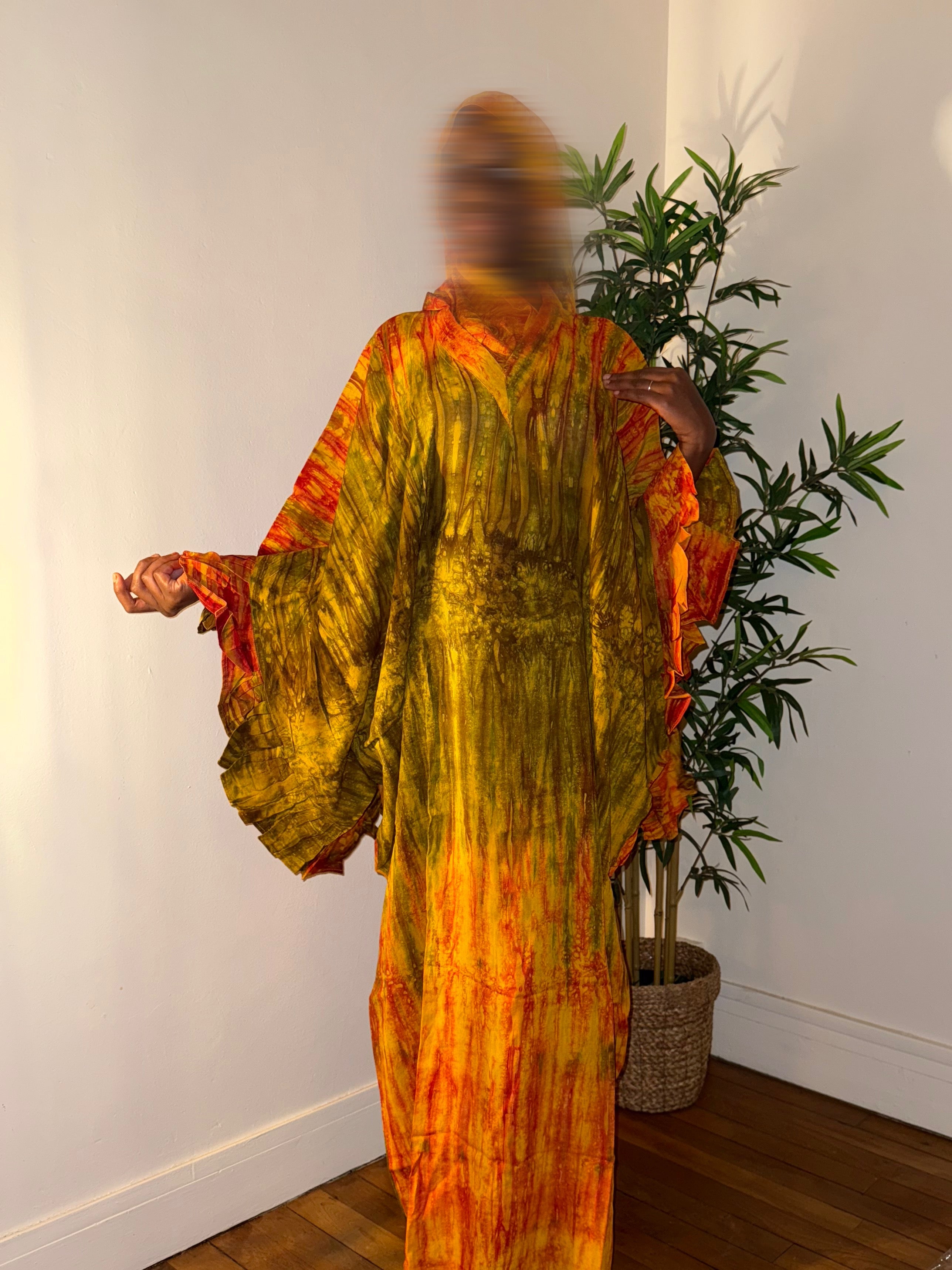 Robe dampe orange vert 1m65