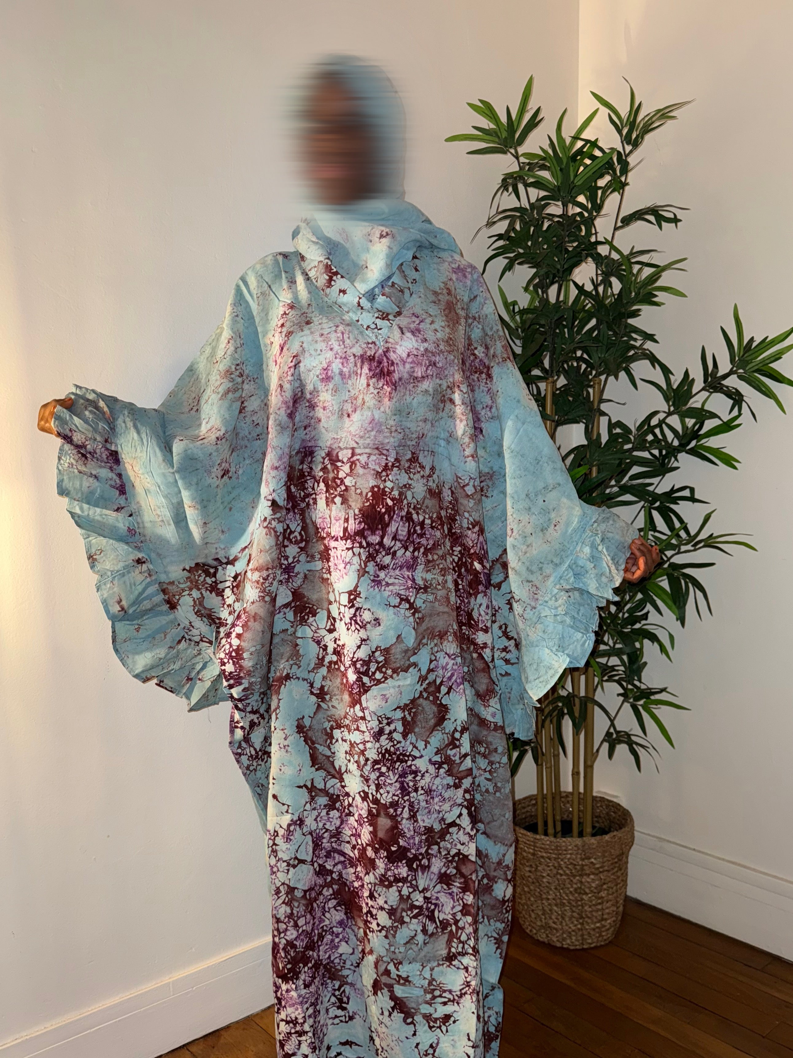 Robe dampe bleu violet 1m65