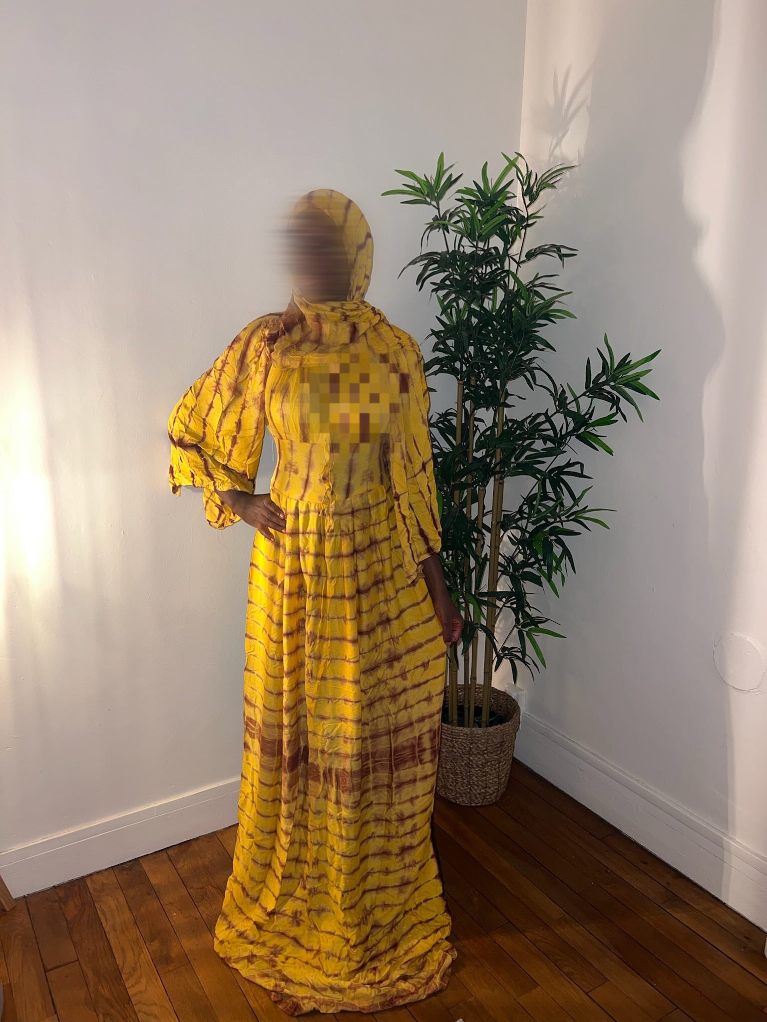 Robe corset jaune/marron 1m85