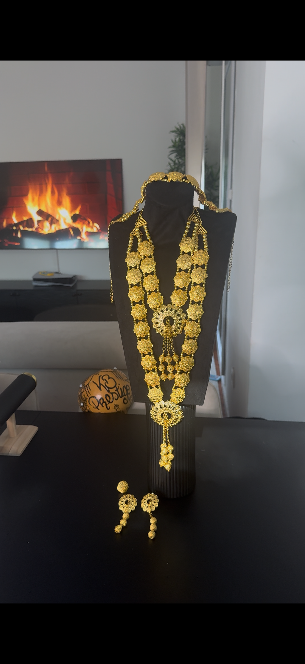 Grande parure + bijoux tête imitation argent trempé (mariée)