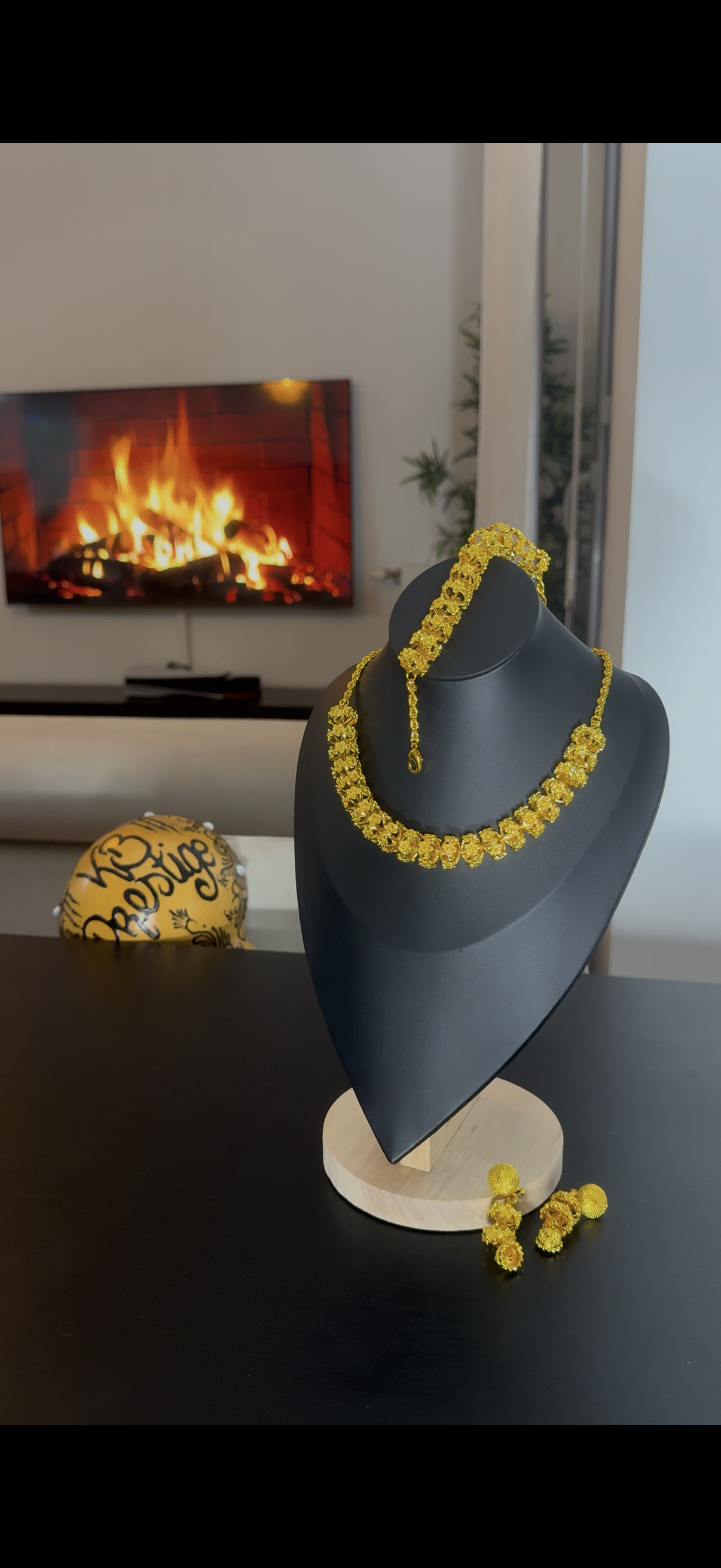 Parure imitation argent trempé