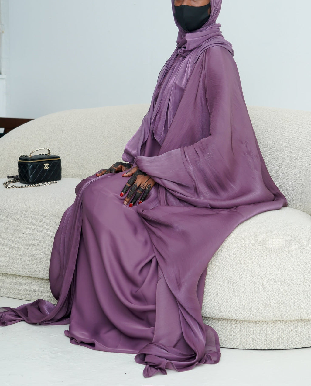 Abaya Organza Prune