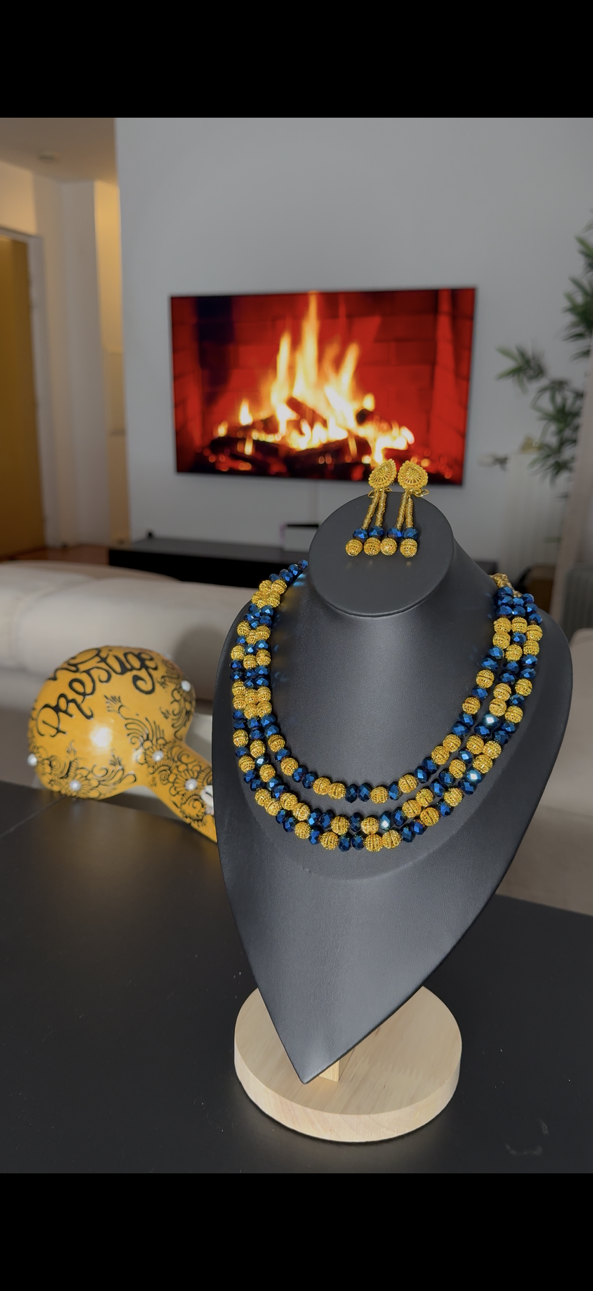 Parure perles 3 lignes