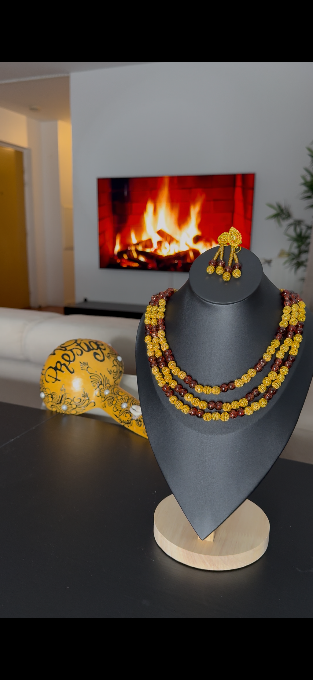 Parure perles 3 lignes