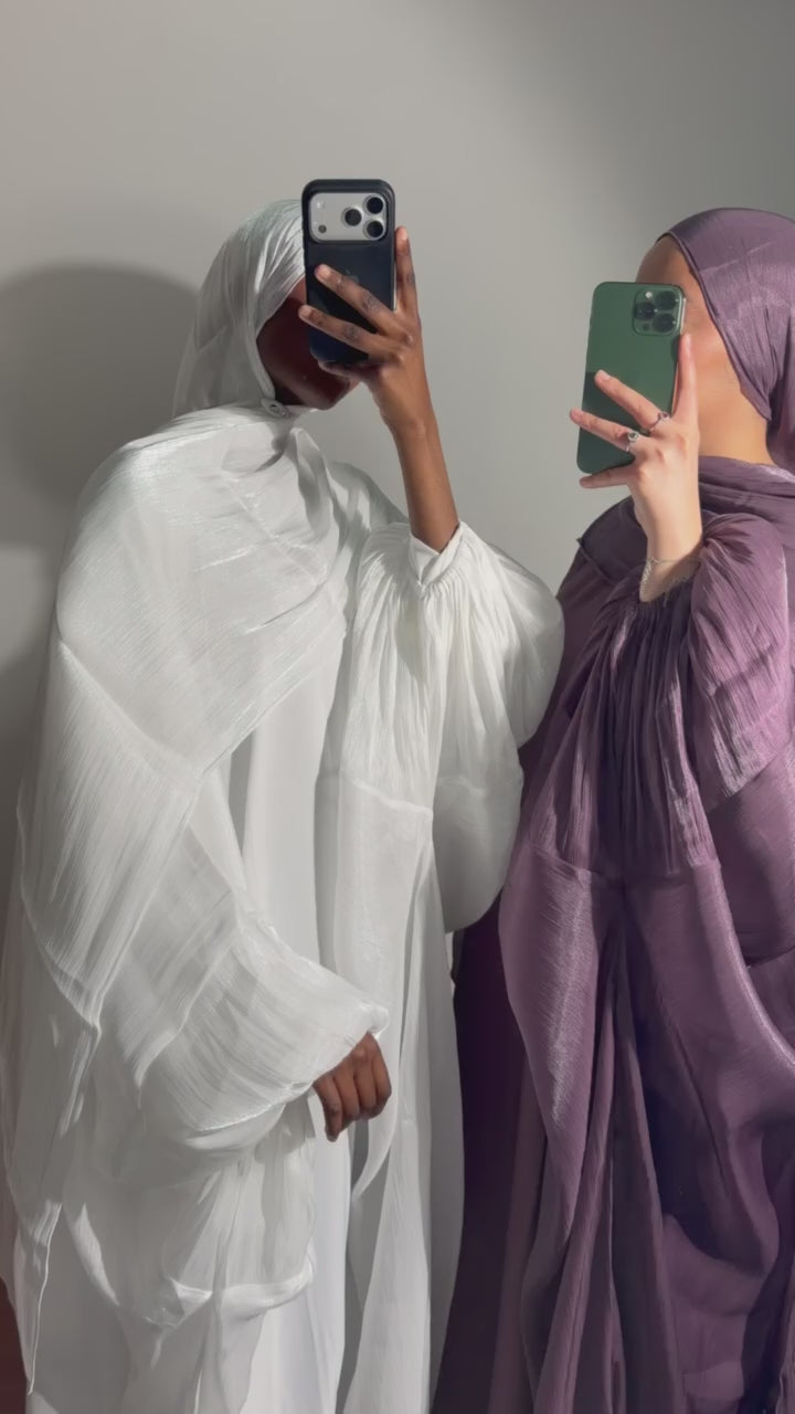 Abaya Organza Prune